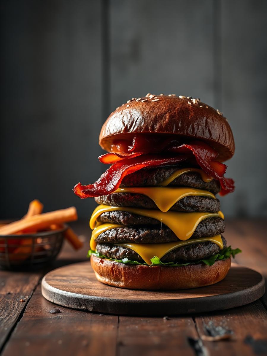 Stacked smash burger