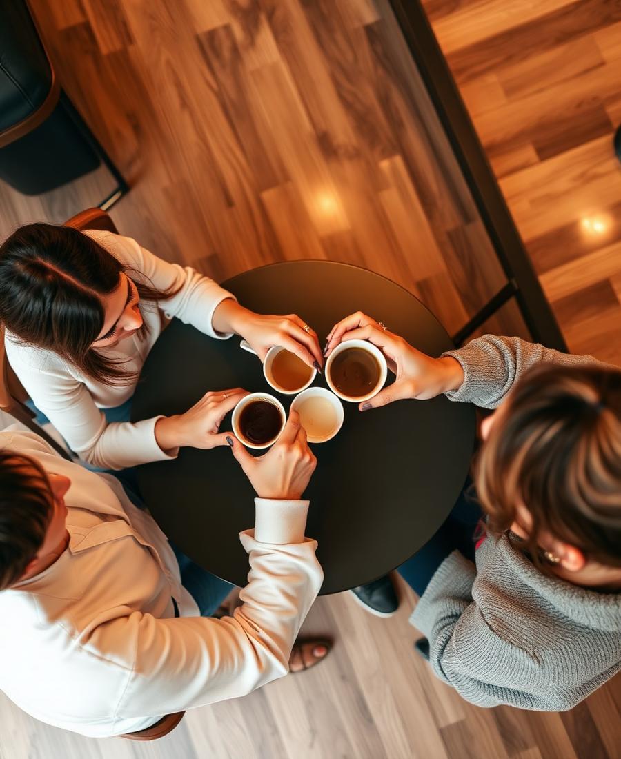 Coffee cups together